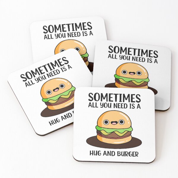 Item preview, funny character all you need is hug and burger designed and sold by Design_for_merch.