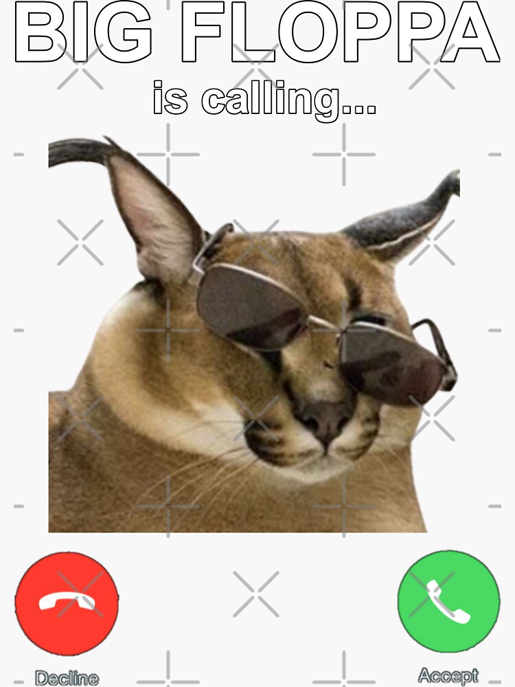 Big Floppa is Calling Meme Funny Caracal Big Cat | Greeting Card