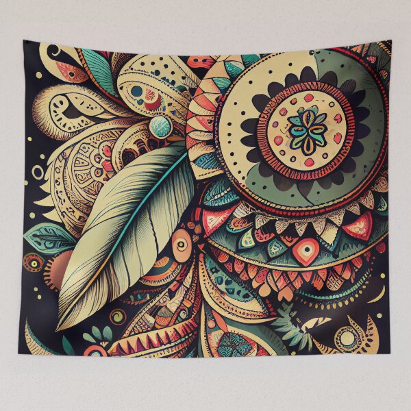 Item preview, Drawn Cool Bohemian Pattern Digital Painting designed and sold by CodeAndColors.