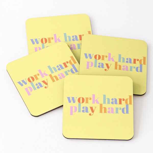 Item preview, Work Hard Play Hard multicolour designed and sold by PeachesandPear.