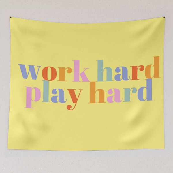 Item preview, Work Hard Play Hard multicolour designed and sold by PeachesandPear.