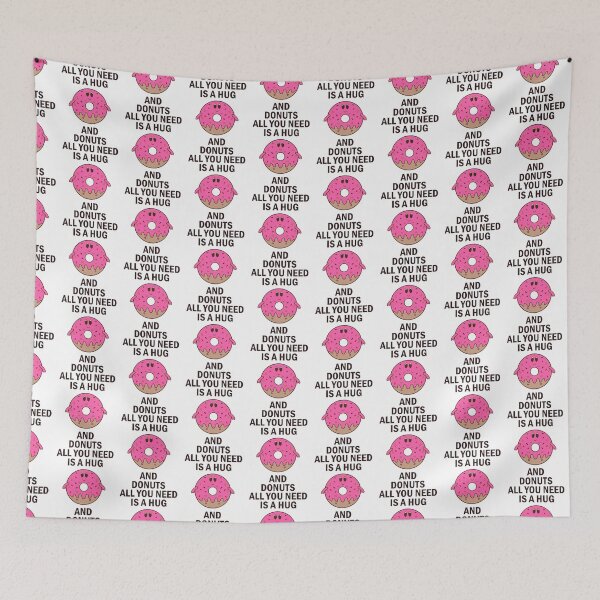 Item preview, funny character cute cartoon all you need is hug and donuts designed and sold by Design_for_merch.