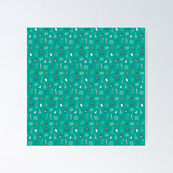 Item preview, Turquoise Laboratory Equipment Pattern designed and sold by vividbiology.