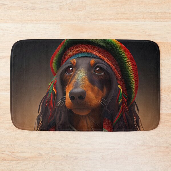 Item preview, Cute Rasta Dachshund dog portrait #7 designed and sold by Artistic Pandas.