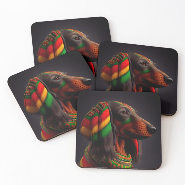 Item preview, Cute Rasta Dachshund dog portrait #8 designed and sold by Artistic Pandas.