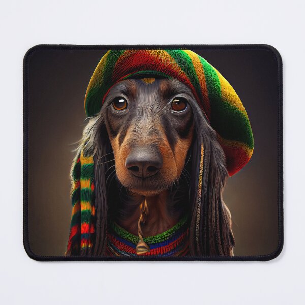 Item preview, Cute Rasta Dachshund dog portrait #9 designed and sold by Artistic Pandas.