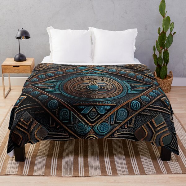 Item preview, Dark Ancient Crafty Three Dimensional Southwestern Pattern Digital Painting designed and sold by CodeAndColors.