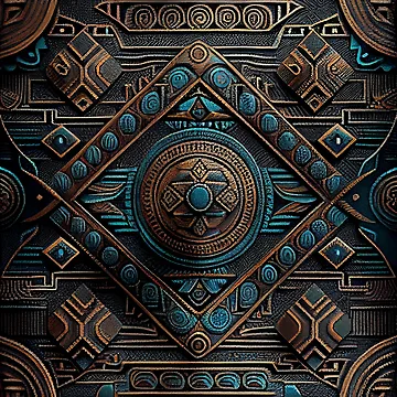 Vorschaubild zum Design Dark Ancient Crafty Three Dimensional Southwestern Pattern Digital Painting von CodeAndColors