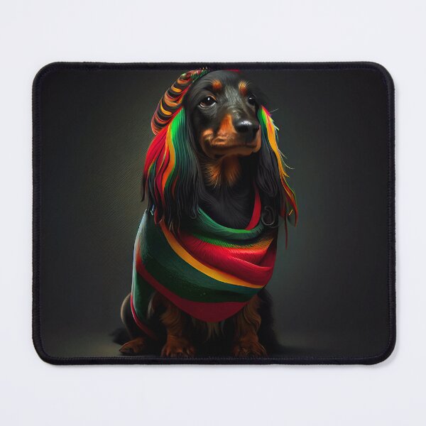 Item preview, Cute Rasta Dachshund dog portrait #10 designed and sold by Artistic Pandas.