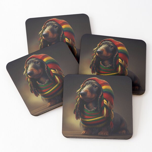 Item preview, Cute Rasta Dachshund dog portrait #11 designed and sold by Artistic Pandas.