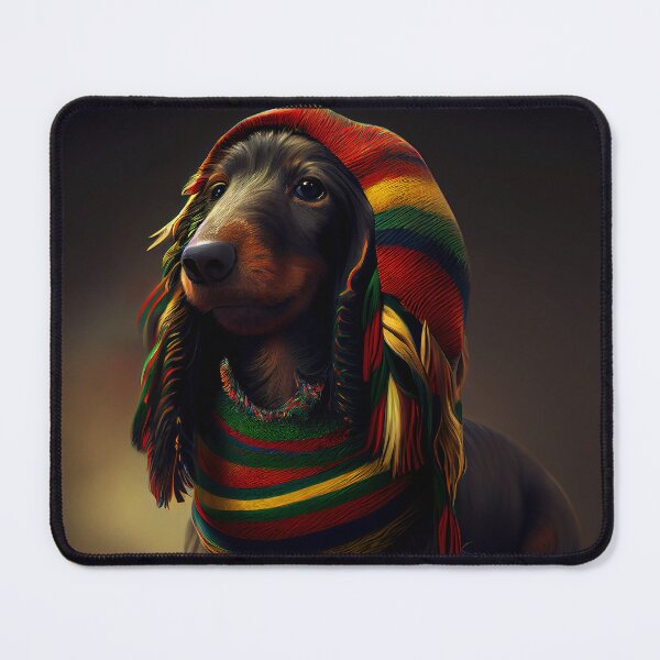 Item preview, Cute Rasta Dachshund dog portrait #11 designed and sold by Artistic Pandas.