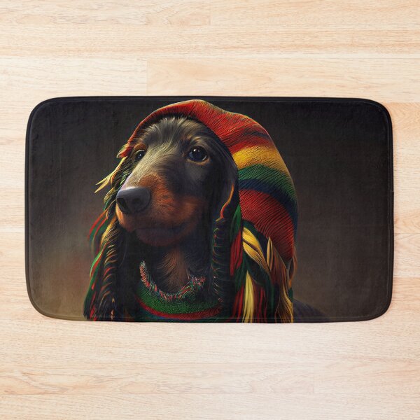 Item preview, Cute Rasta Dachshund dog portrait #11 designed and sold by Artistic Pandas.