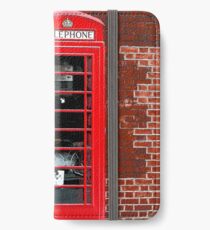 Red Phone Box- London England UK iPhone Wallet/Case/Skin