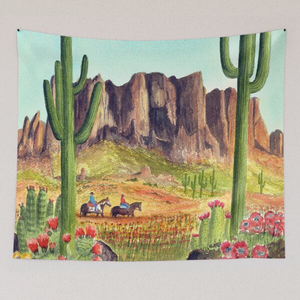Item preview, Horseback Riders At Superstition Mountain Arizona designed and sold by William Holkham.