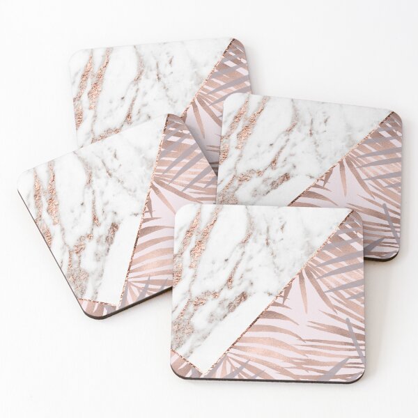 Item preview, Rose gold marble & tropical ferns designed and sold by marbleco.