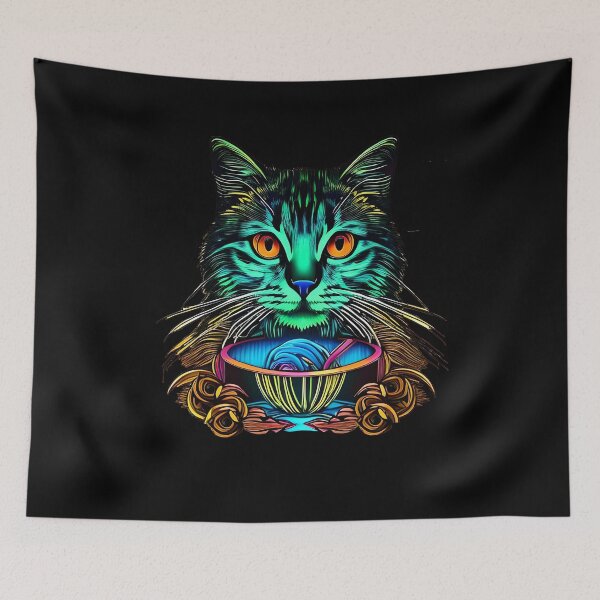 Item preview, Cute Cat Eating Spaghetti  designed and sold by Cageys.