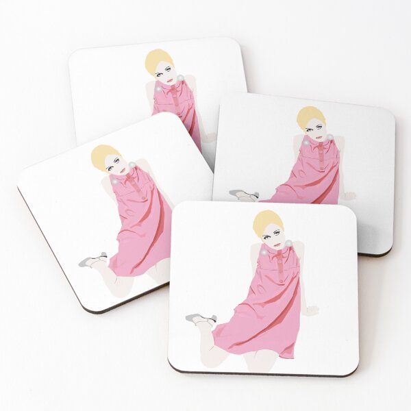 Item preview, Twiggy Sixties Fashion Model Illustration, Minimal Catwalk Art designed and sold by HoneymoonHotel.