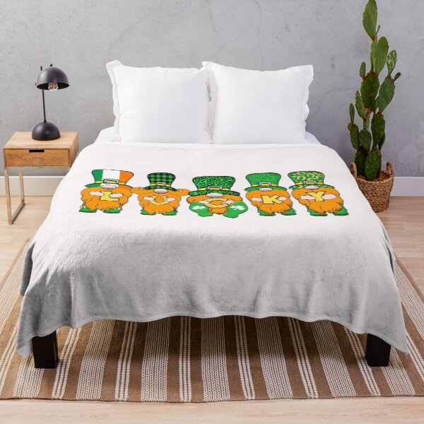 Item preview, 5 Cute Irish Gnomes Leprechauns Lucky Green Shamrocks designed and sold by funnytshirtemp.