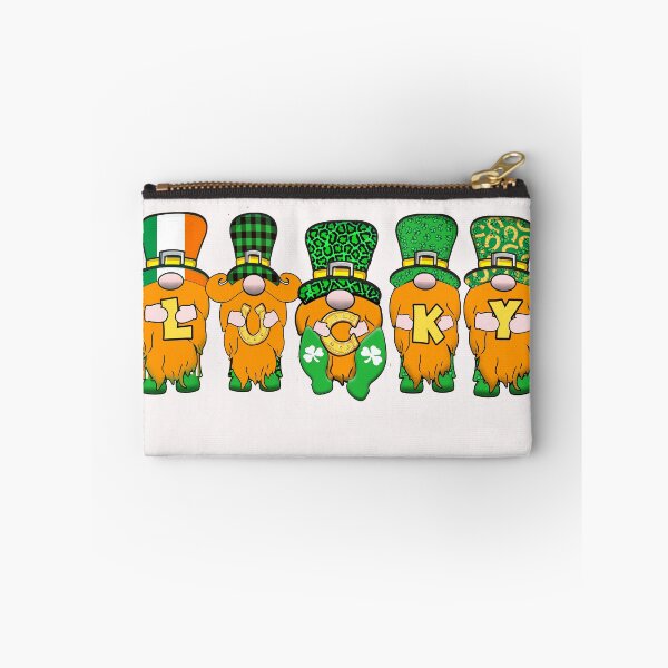 Item preview, 5 Cute Irish Gnomes Leprechauns Lucky Green Shamrocks designed and sold by funnytshirtemp.