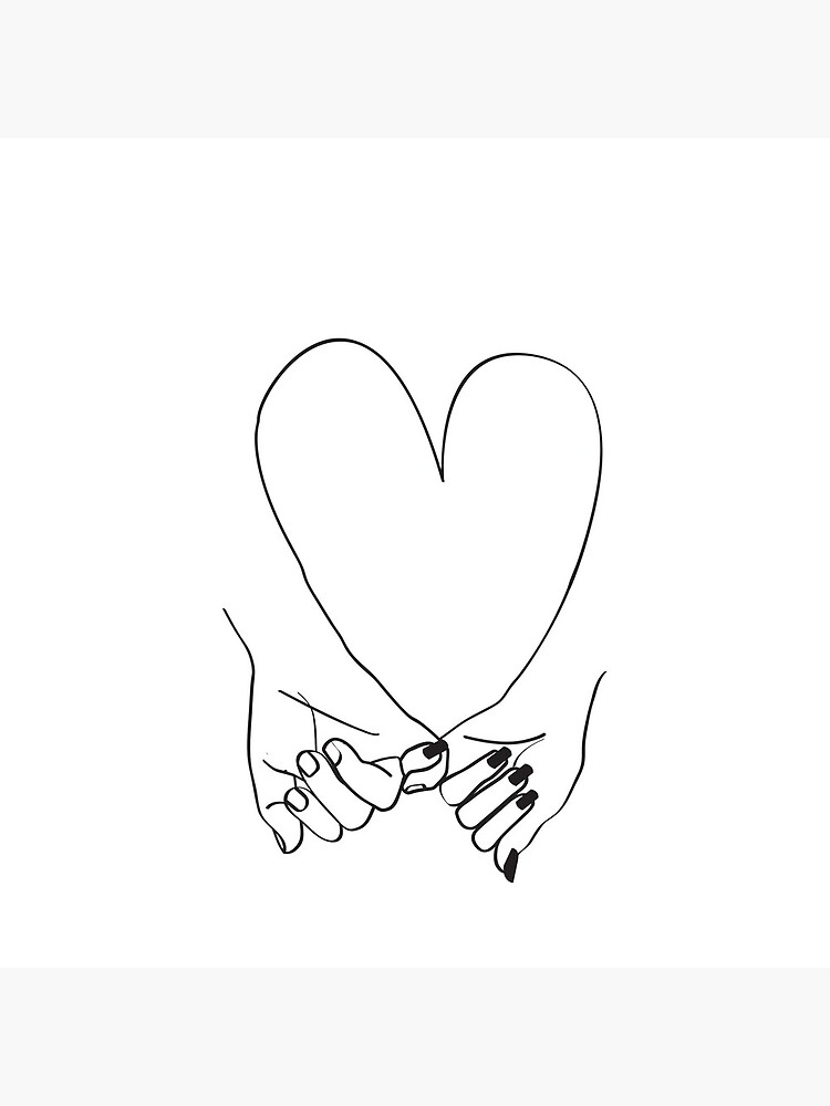 Pinky Promise his and her romantic line art - Pinky Swear lovers by HoneymoonHotel