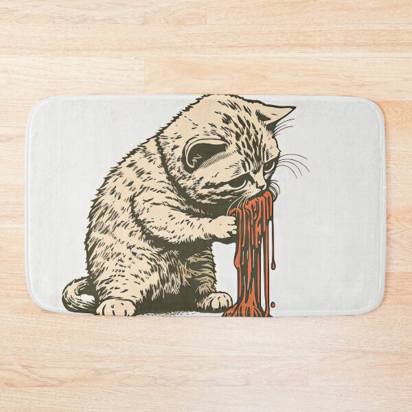 Aperçu de l'œuvre chat qui mange des spaghettis créée et vendue par Chillapy.