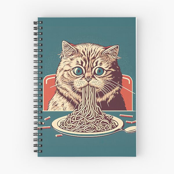 Aperçu de l'œuvre chat qui mange des spaghettis créée et vendue par Chillapy.