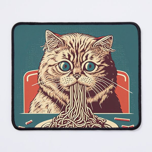 Artikelvorschau, Katze isst Spaghetti entworfen und verkauft von Chillapy.