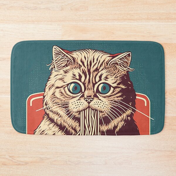 Aperçu de l'œuvre chat qui mange des spaghettis créée et vendue par Chillapy.