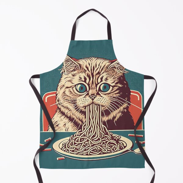Aperçu de l'œuvre chat qui mange des spaghettis créée et vendue par Chillapy.