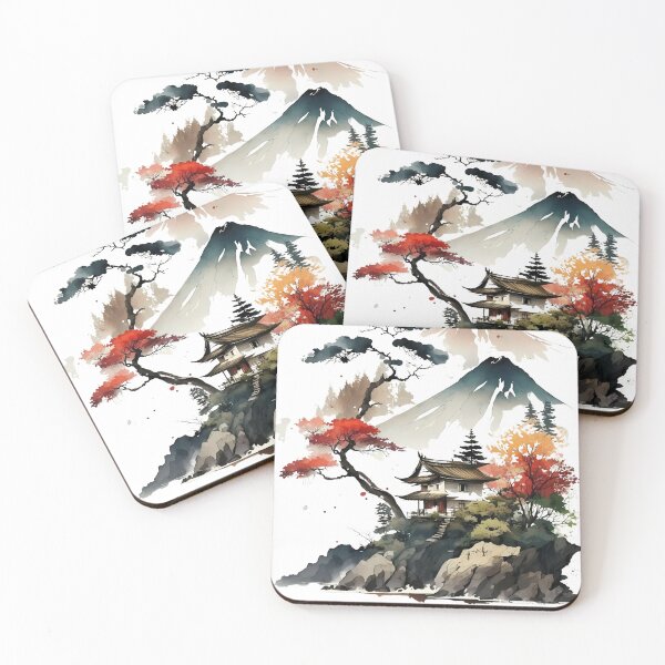 Item preview, Japanese Painting 2, Japanese art, Japanese Landscape designed and sold by FromAIwithLove.