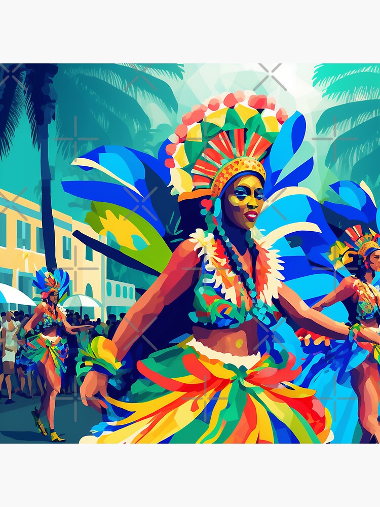 Thumbnail 3 of 3, Sticker, Carnival of Rio designed and sold by AI-nspiration.