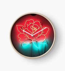 neon rose Clock
