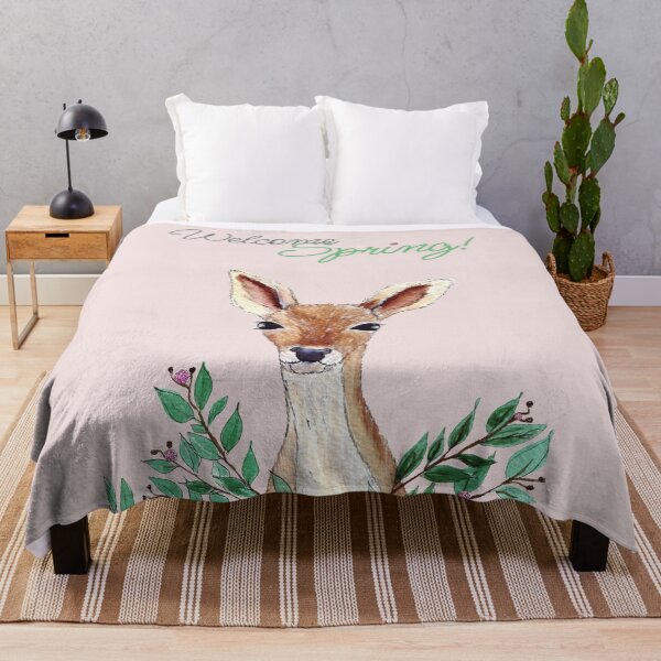 Item preview, Welcome spring Cute Watercolor deer designed and sold by Wolshebnaja.