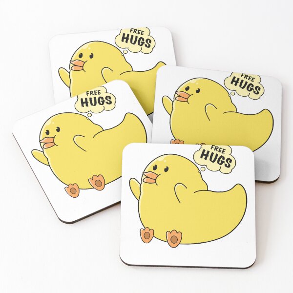 Item preview, good morning hug, cute little cartoon duck designed and sold by Design_for_merch.