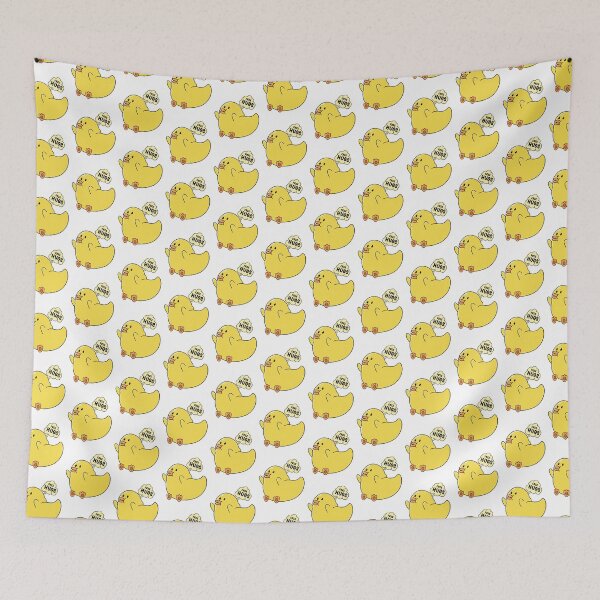 Item preview, good morning hug, cute little cartoon duck designed and sold by Design_for_merch.