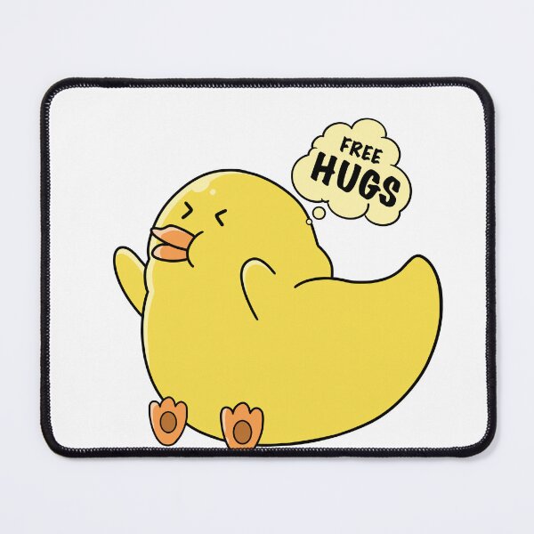 Item preview, good morning hug, cute little funny cartoon duck designed and sold by Design_for_merch.