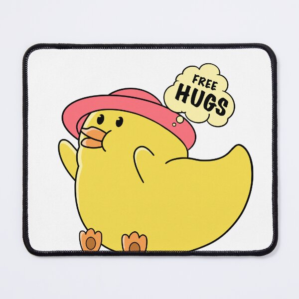 Item preview, good morning hug, funny cute little duck designed and sold by Design_for_merch.