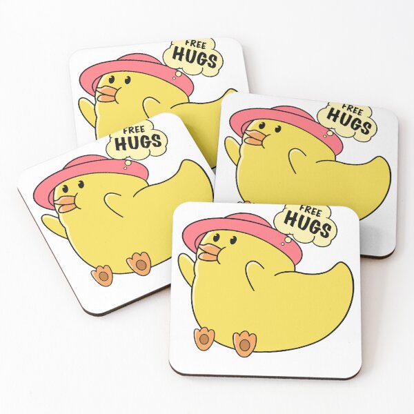Item preview, good morning hug, funny cute little duck designed and sold by Design_for_merch.