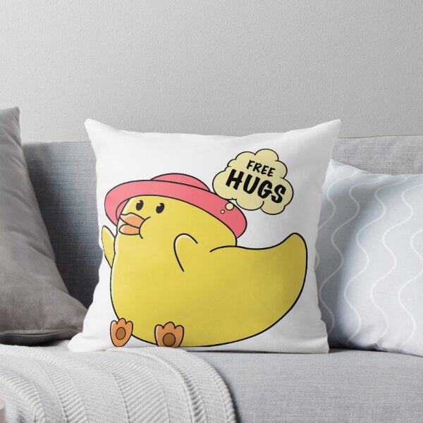 Item preview, good morning hug, funny cute little duck designed and sold by Design_for_merch.