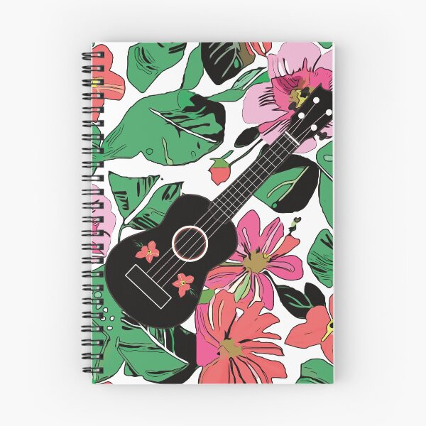 Item preview, Ukulele with big flowers with leaves - pattern designed and sold by piesdesignart.