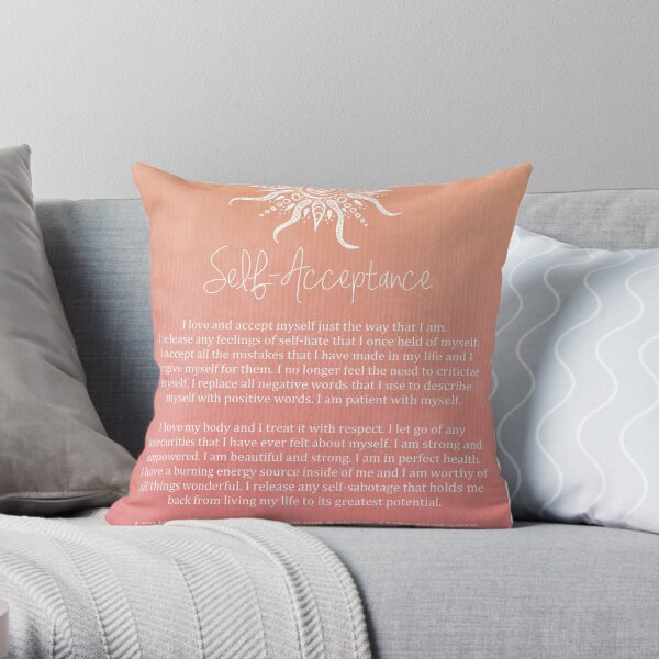 Affirmation - Self-Acceptance Throw Pillow