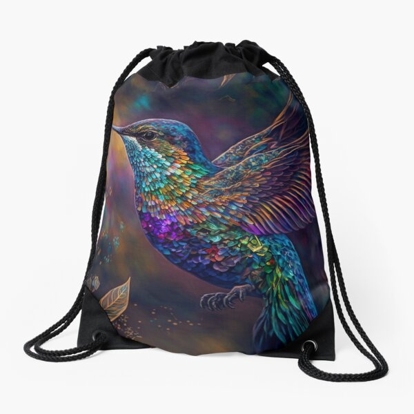 Hummingbird Medicine Drawstring Bag