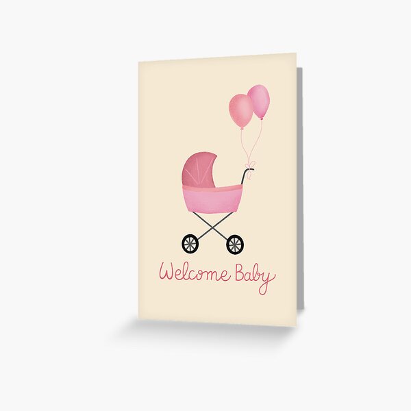 Item preview, Welcome Baby Girl - Card For New Parents designed and sold by rachelpdesigns.