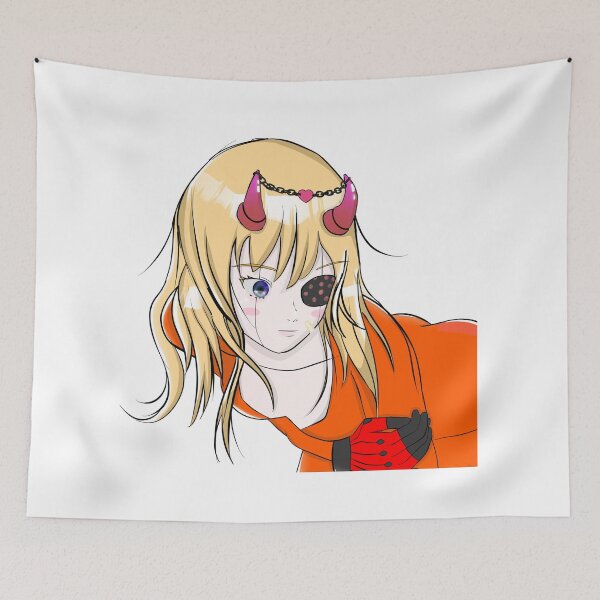 Item preview, valentines day anime cyber woman with heart and horns designed and sold by amethystmeow.