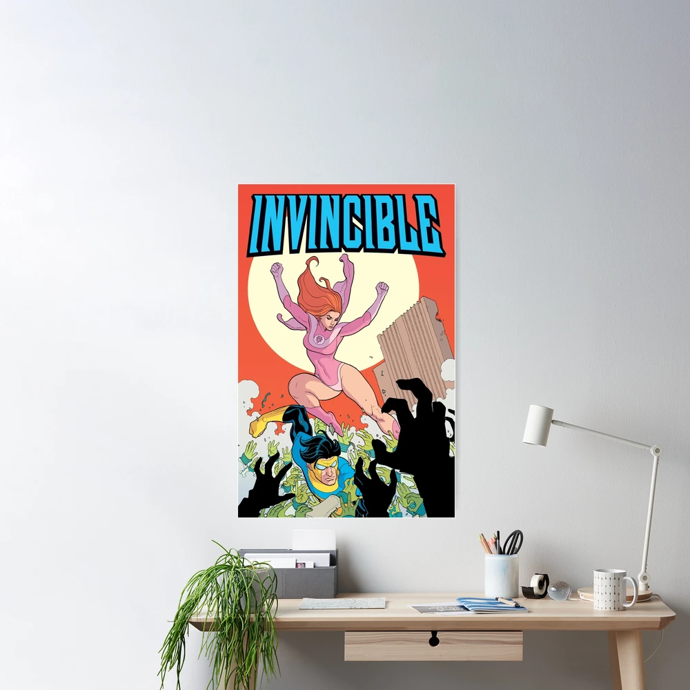 invincible, comic, robert kirkman,skyline, image comics,cover, superheroes,  guardians of the globe, Mark Grayson,Invincible, Nolan Grayson, Omni-Man,  Atom Eve, Poster for Sale by josram