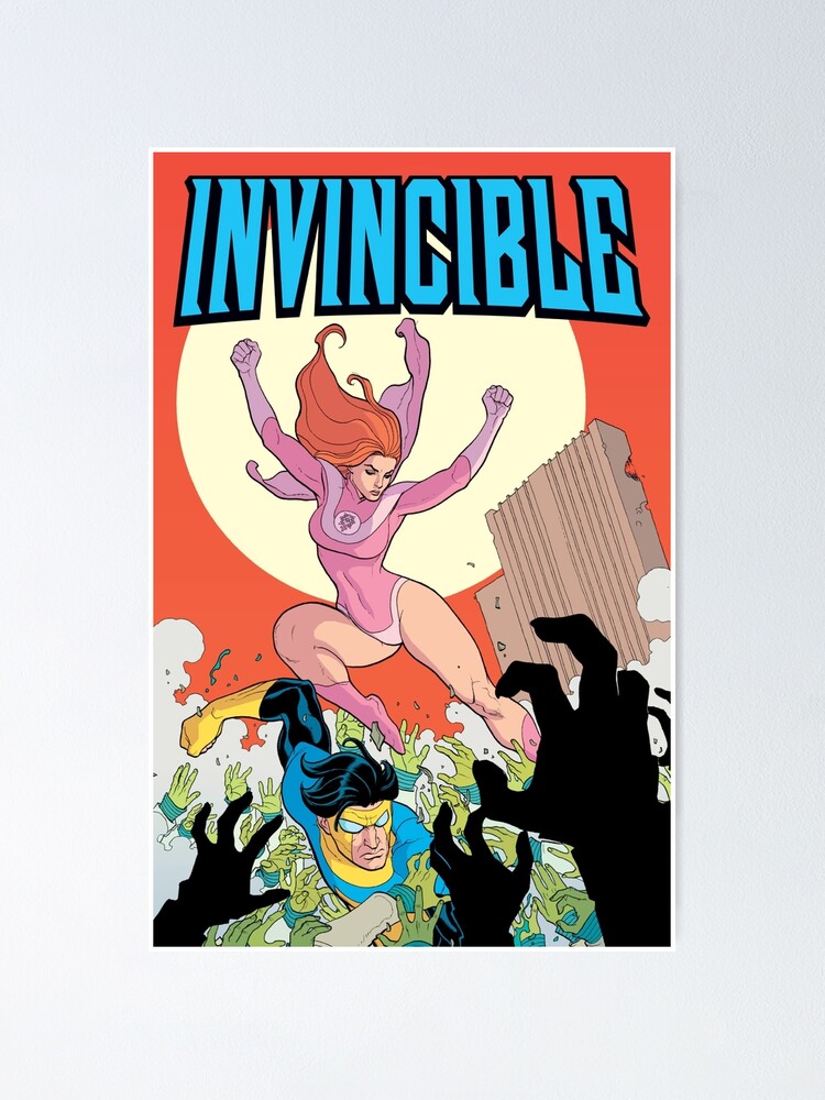 invincible, comic, robert kirkman, image comics,cover, superheroes,  guardians of the globe, Mark Grayson,Invincible, Nolan Grayson, Omni-Man,  Atom Eve, Poster for Sale by josram