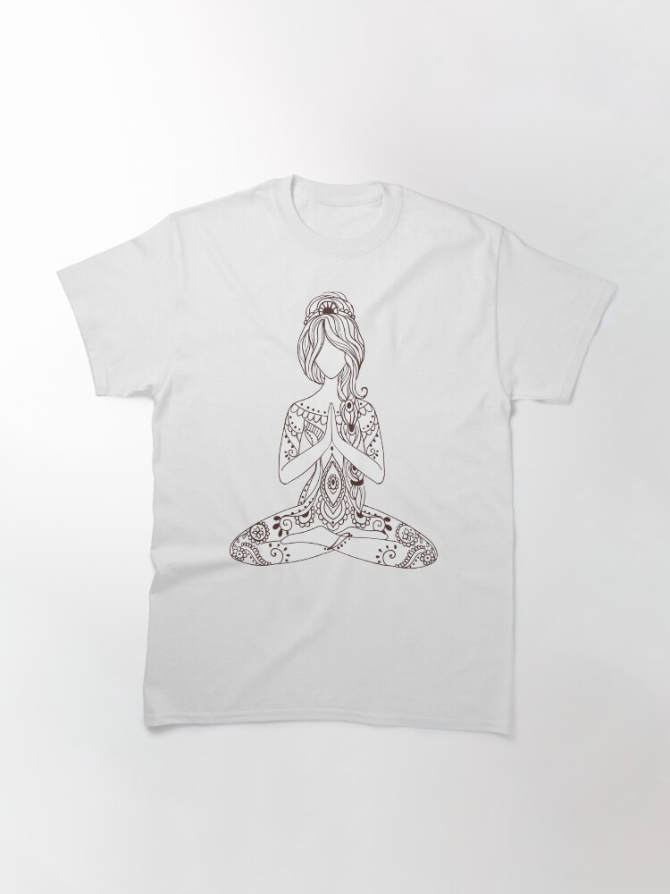 Alternate view of Paisley Meditating Goddess in Lotus Pose Classic T-Shirt