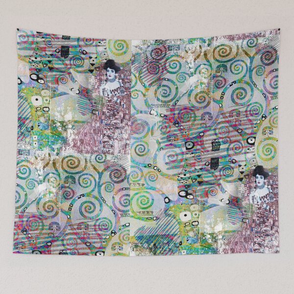 Item preview, Artistic colorful patterns with vintage woman designed and sold by ElliOzy.