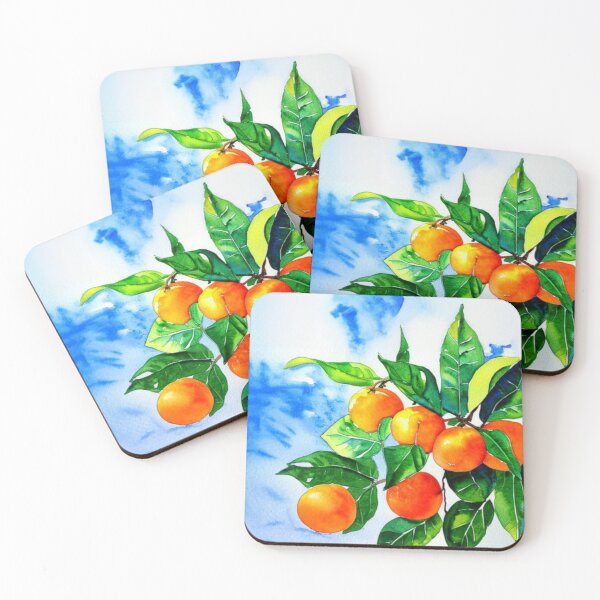 Artikelvorschau, Mandarinen-Frucht-Aquarell-Malerei entworfen und verkauft von Glow Spring.