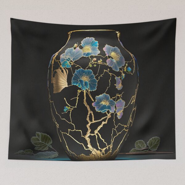 Item preview, Kintsugi vase Floral designed and sold by kamionari.